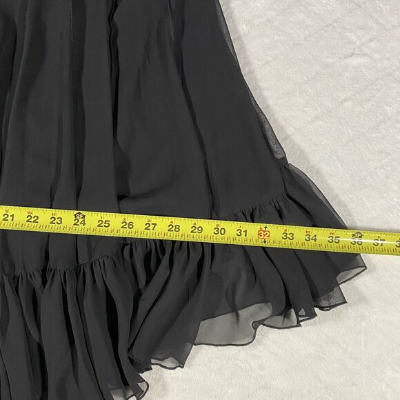 Y2K Vintage Midi Skirt Black Tiered Pleated Cottagecore Prairie Coquette Sz 14 - Picture 8 of 8